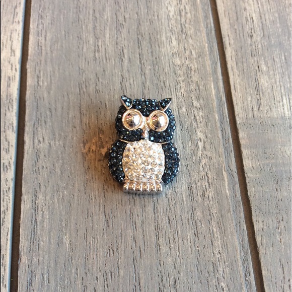 Crystal blue and clear Crystal owl pendant silver - Picture 4 of 7